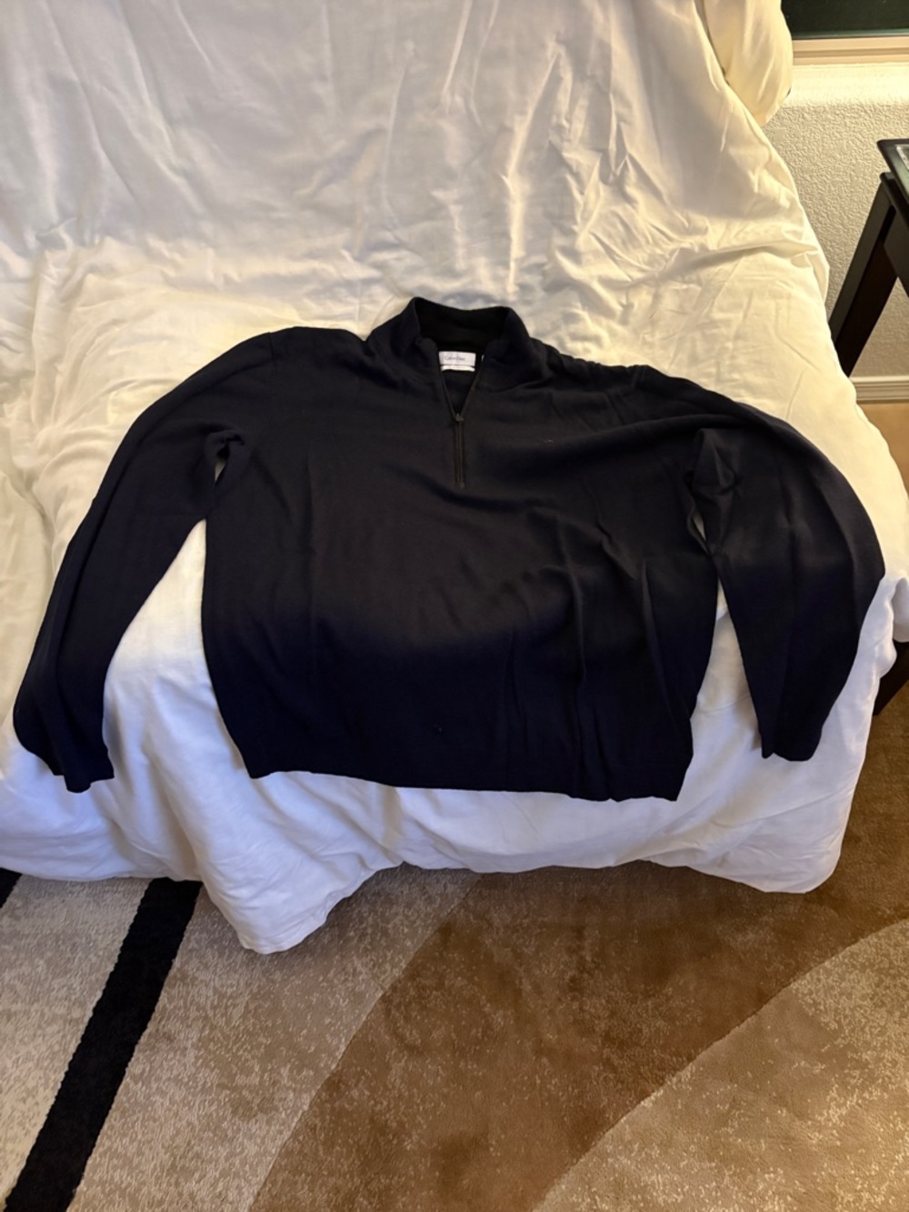 Calvin Klein Men's black Zip-Neck Sweater